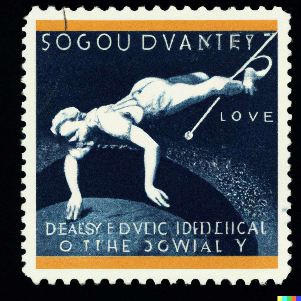 the discovery of gravity, postage stamp